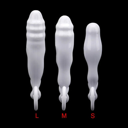 Tip close-up of firm silicone adult toy
