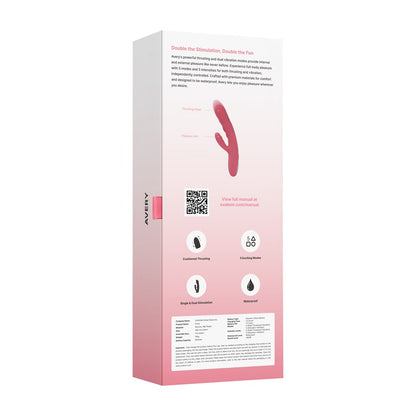 Svakom Avery Thrusting Vibrator with Clitoral Stimulator Pink