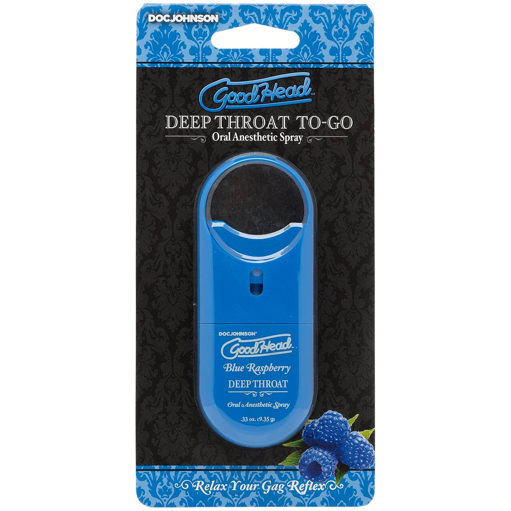 Doc Johnson GoodHead To-Go-Deep Throat Spray - Blue Raspberry