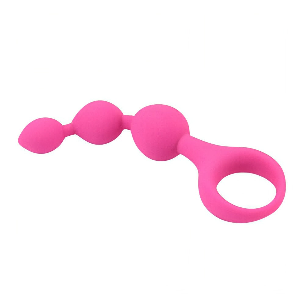 Loving Joy Triple Ripple Anal Beads-Pink