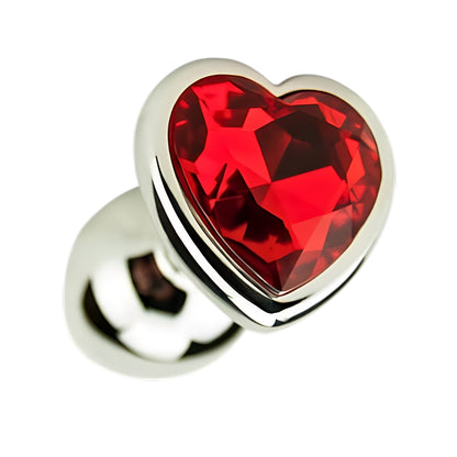 Precious Metals Heart Shaped Butt Plug-Silver